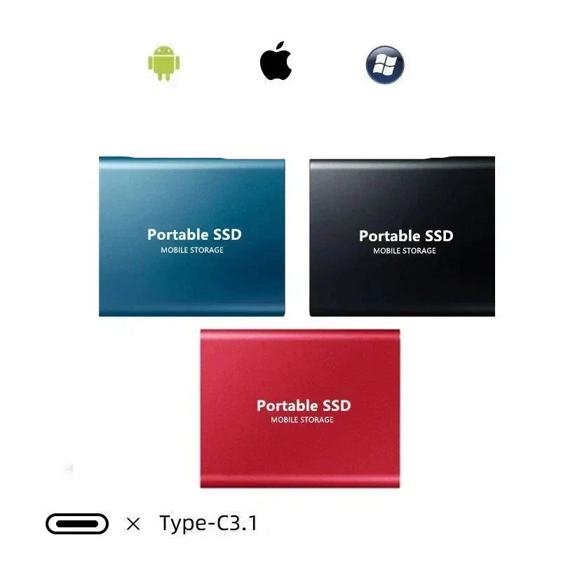 Emeja | SpeedRivePro | Externe SSD 128GB Opslag met USB3.1 & M.2 Type-C