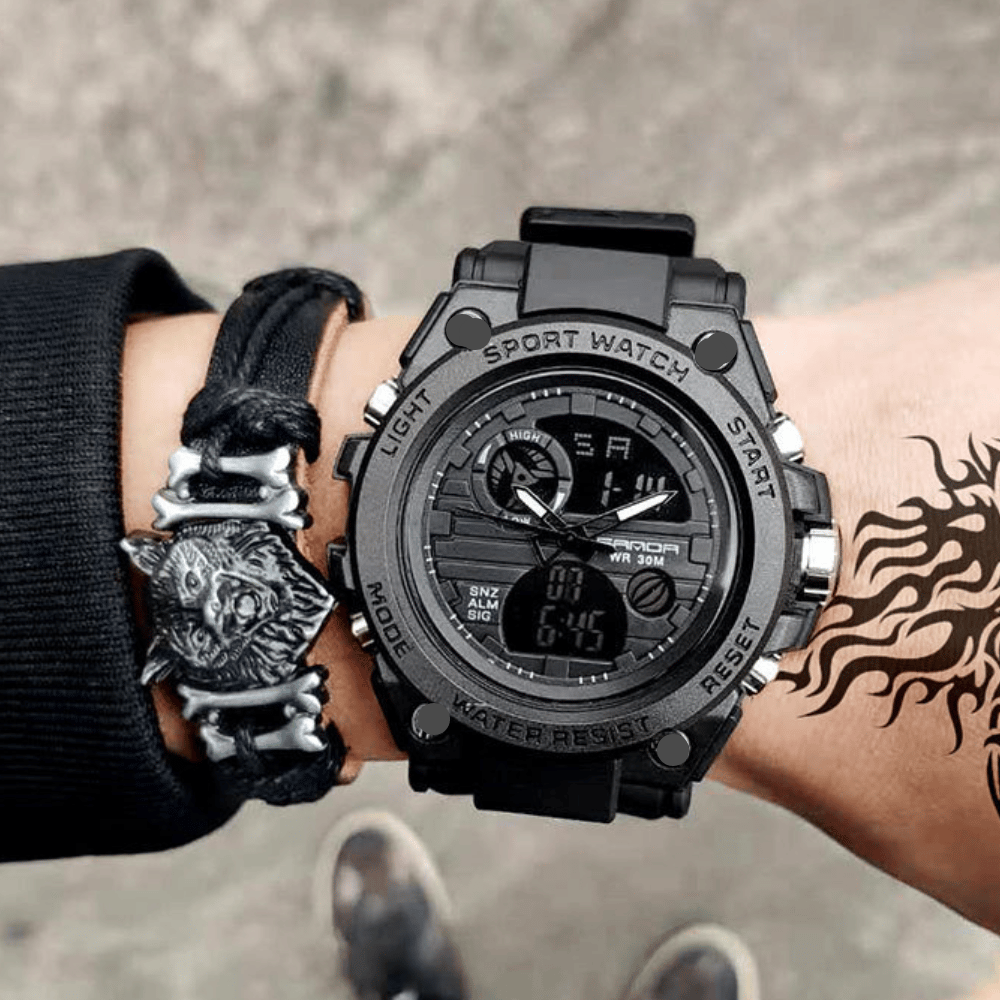 Emeja | Sportieve Dubbele Weergavemodus Multifunctionele Waterdichte Luminous Herenhorloge