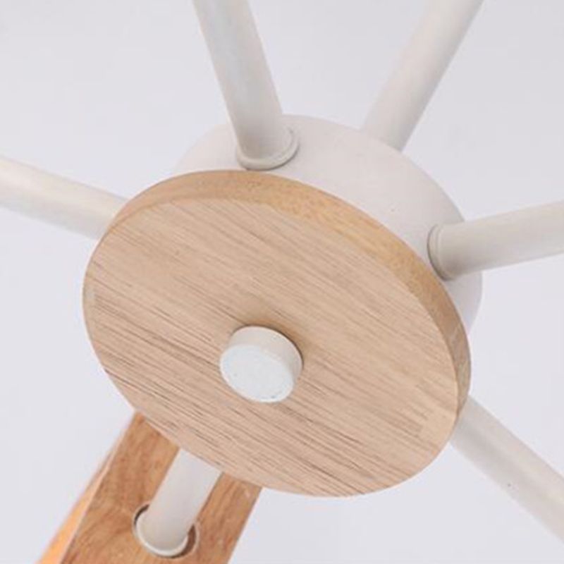 Emeja | Sputnik Kroonluchter van Hout | Modern Geometrisch Ontwerp
