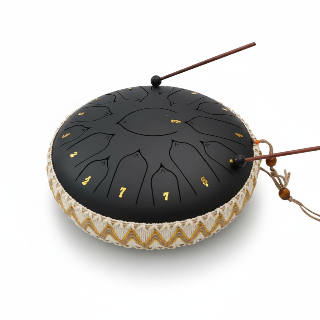 Emeja | Stalen Tong Drum | Precisietuning in C Groot | Harmonic Overtone Resonantie | Inclusief Mallets & Accessoires | Voor Meditatie & Geluidstherapie