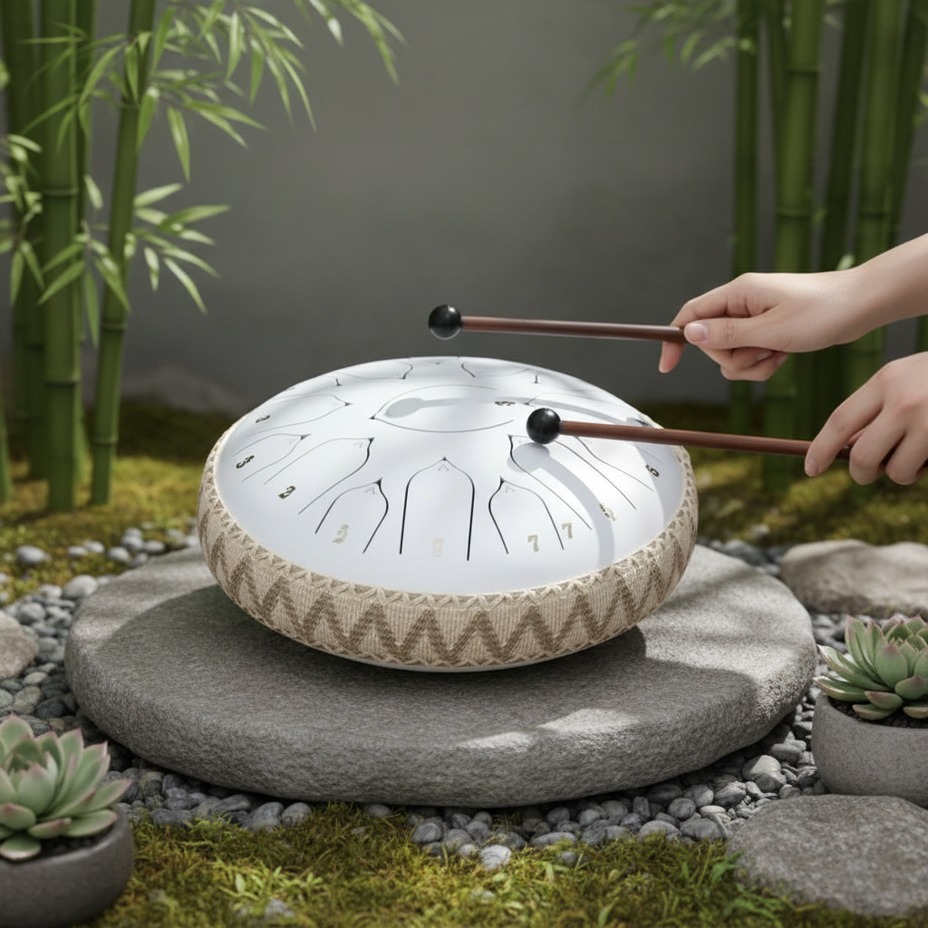 Emeja | Stalen Tong Drum | Precisietuning in C Groot | Harmonic Overtone Resonantie | Inclusief Mallets & Accessoires | Voor Meditatie & Geluidstherapie