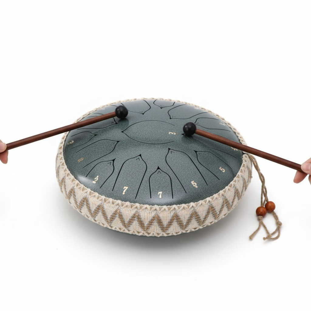 Emeja | Stalen Tong Drum | Precisietuning in C Groot | Harmonic Overtone Resonantie | Inclusief Mallets & Accessoires | Voor Meditatie & Geluidstherapie