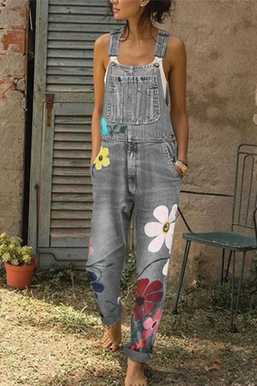 Emeja-Stijl | Mouwloze Denim Overall