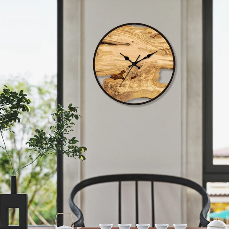 Emeja | Stille Wandklok Gemaakt van Acryl en Hout