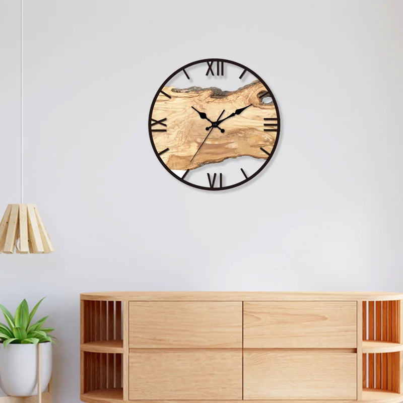 Emeja | Stille Wandklok Gemaakt van Acryl en Hout