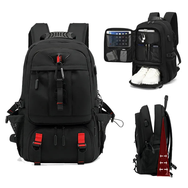 Emeja | Tech Trek Pro 50-80L – De ultieme rugzak met USB-opladen | Duurzaam en ruim