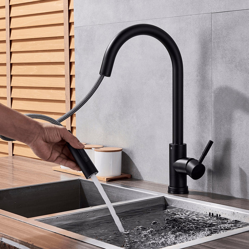 Emeja | TouchTech Uittrekbare Keukenkraan – Sensor Touchless Mengkraan met Flexibele Slang | Moderne Messing Kraan