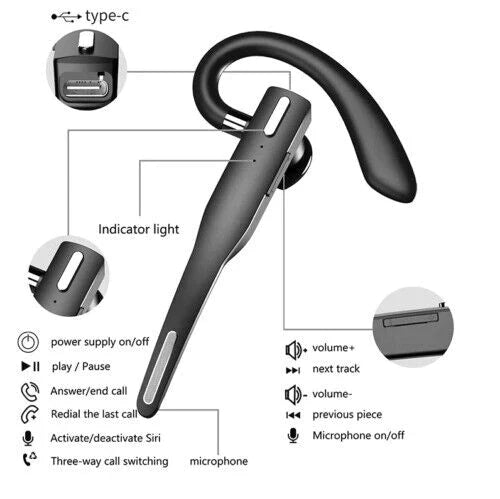 Emeja | Trucker Dual Mic Draadloze Bluetooth 5.1 Noise Cancelling Headset/Oordopjes