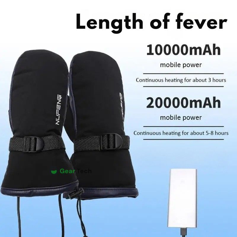 Emeja | USB Elektrische Verwarmde Handschoenen | Plug-and-Play, Dubbelzijdige Verwarming, Waterdicht Ontwerp, Geschikt voor Skiën, Wandelen en Dagelijkse Winterbescherming