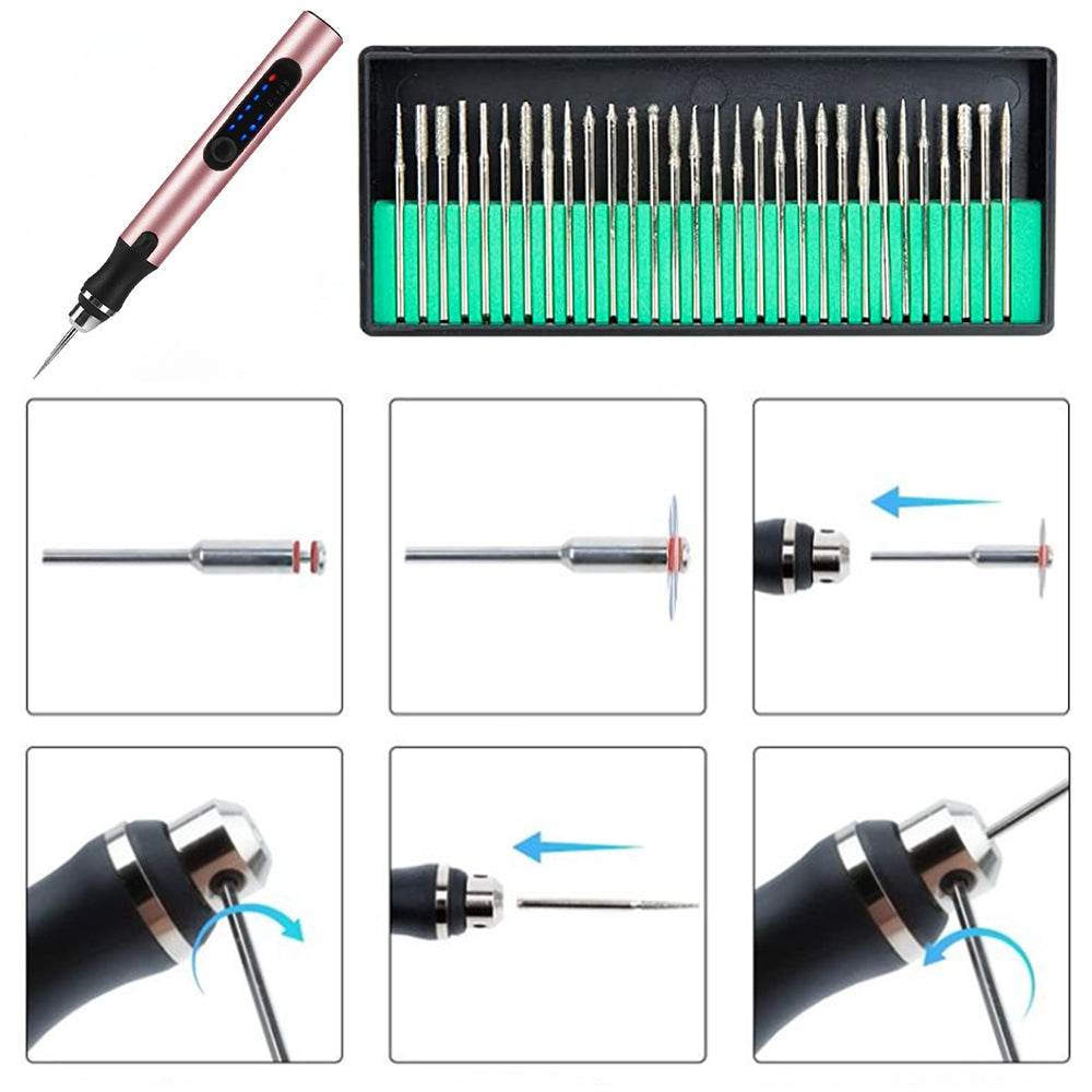 Emeja | USB Oplaadbare Grave Pen | Nauwkeurig en Stil | Metaal, Verstelbare Snelheid