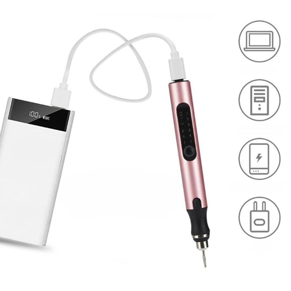 Emeja | USB Oplaadbare Grave Pen | Nauwkeurig en Stil | Metaal, Verstelbare Snelheid