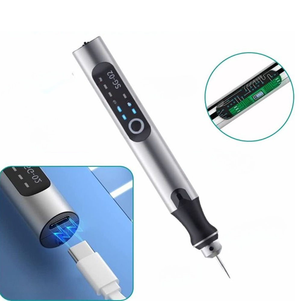 Emeja | USB Oplaadbare Grave Pen | Nauwkeurig en Stil | Metaal, Verstelbare Snelheid