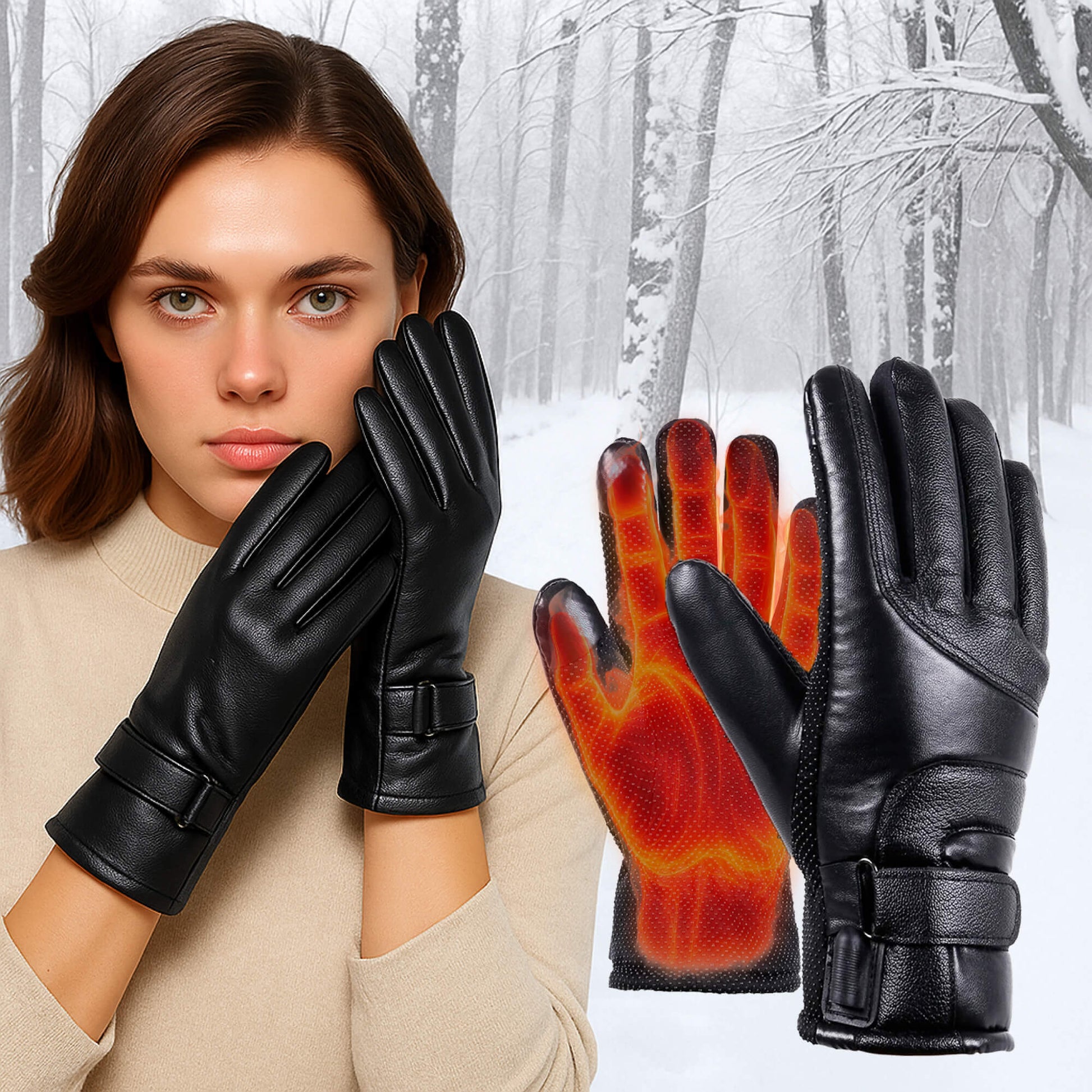 Emeja | Verwarmde Handschoenen voor Vrouwen VK – Dames Thermische Waterdichte Winterhandschoenen met Touchscreen & USB Oplaadbaar Warm Ontwerp