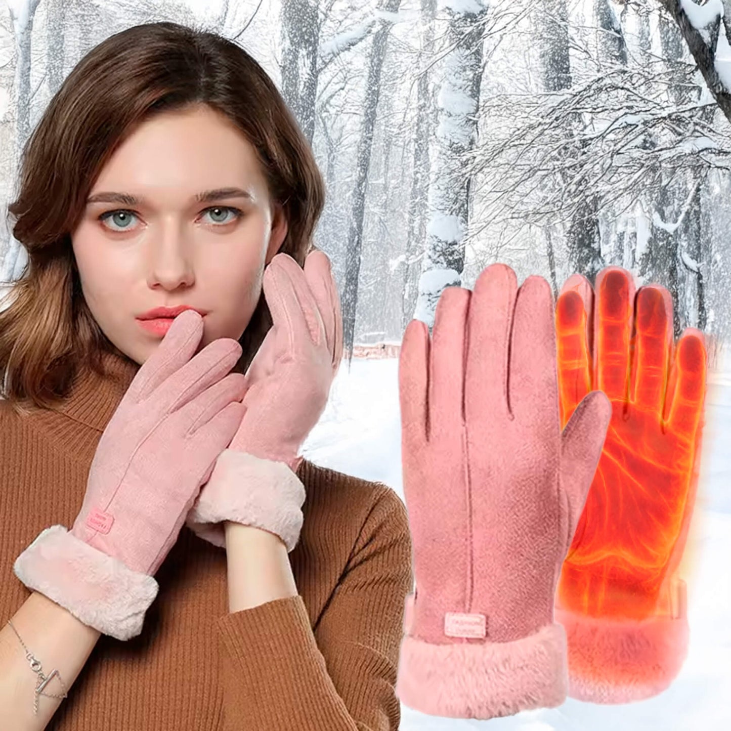 Emeja | Verwarmde Handschoenen voor Vrouwen VK – Dames Thermische Waterdichte Winterhandschoenen met Touchscreen & USB Oplaadbaar Warm Ontwerp