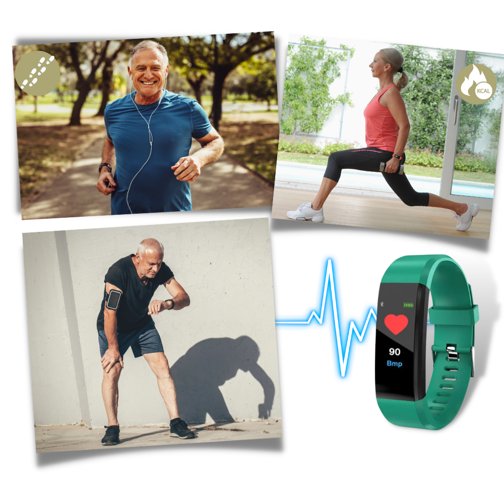 Emeja | VitaWatch | Senior Smartwatch met Gezondheidsmonitor en Groot LED-scherm