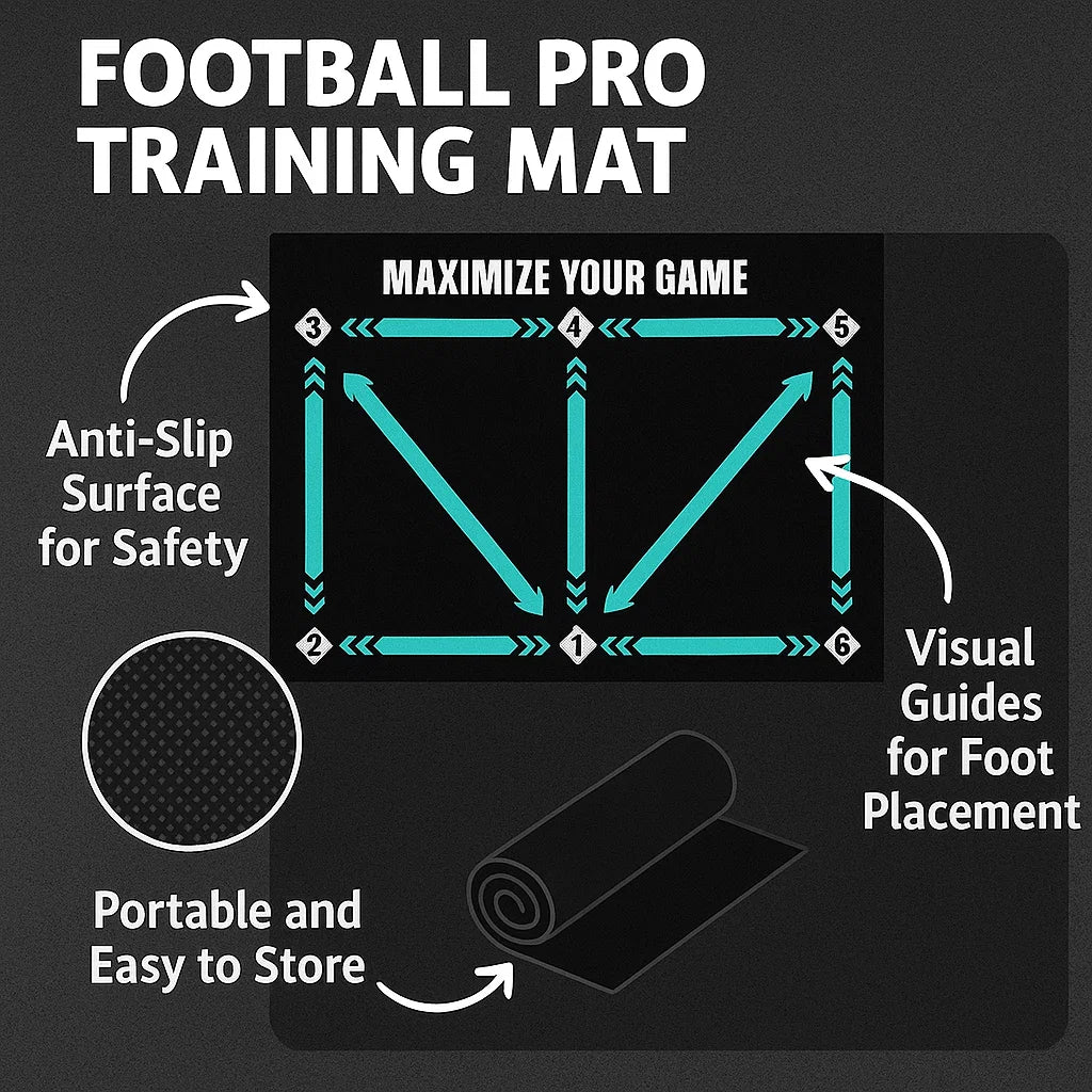 Emeja | Voetbal Pro Trainingsmat | Antislip, 2x2m Ruimte voor Vaardigheidsverbetering en Thuistraining