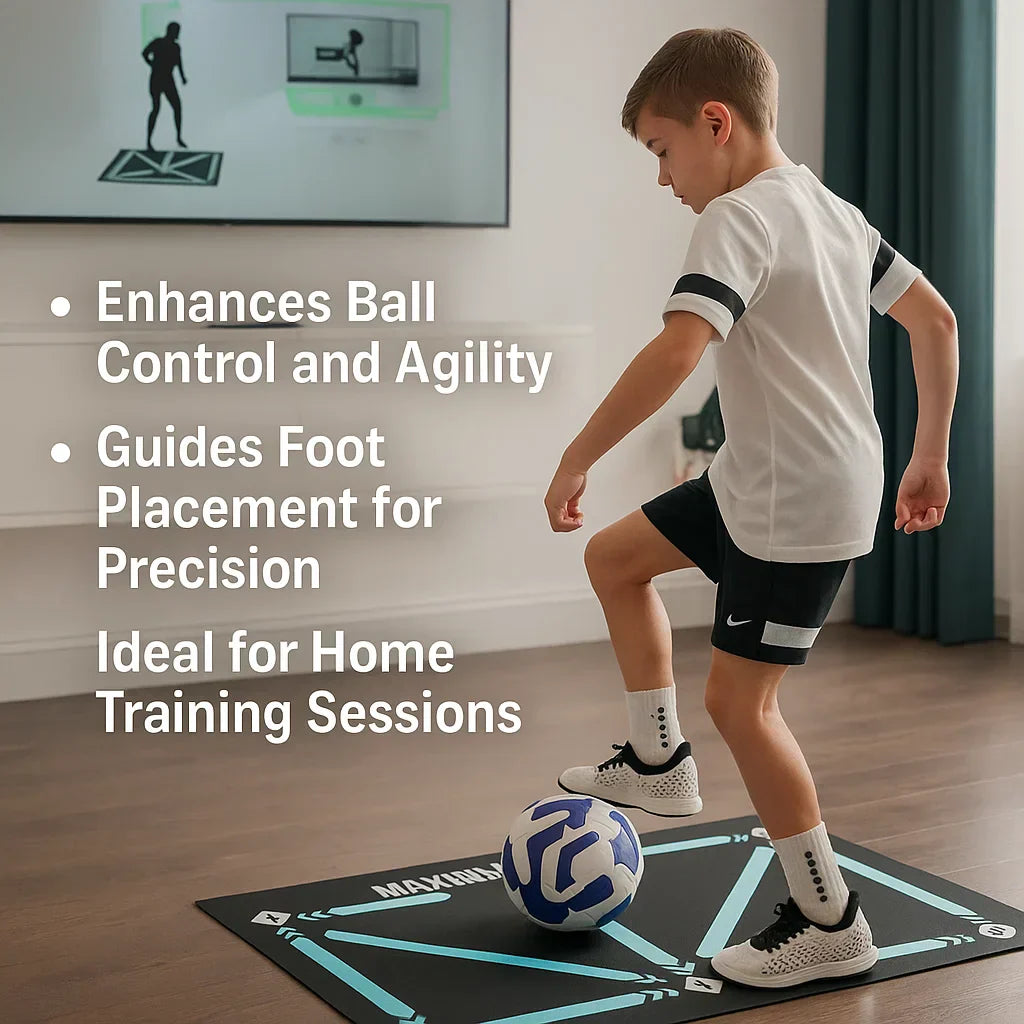 Emeja | Voetbal Pro Trainingsmat | Antislip, 2x2m Ruimte voor Vaardigheidsverbetering en Thuistraining