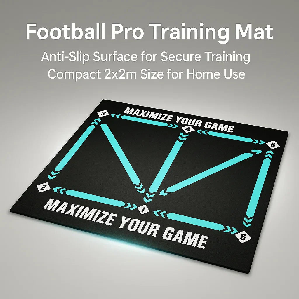 Emeja | Voetbal Pro Trainingsmat | Antislip, 2x2m Ruimte voor Vaardigheidsverbetering en Thuistraining