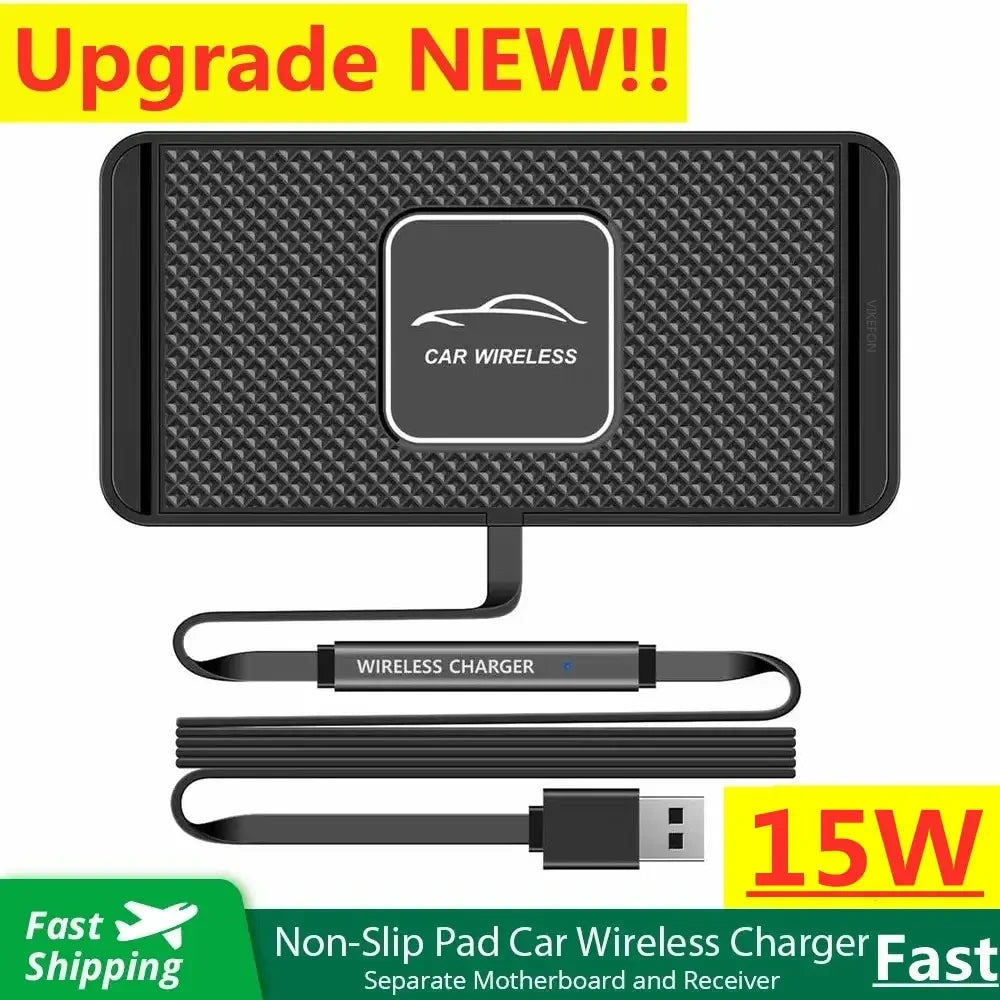 Emeja | Voltigo Draadloze Oplaadpad | 15W Snellader | Antislip & Ultra-Dun | Compatibel met iPhone & Samsung