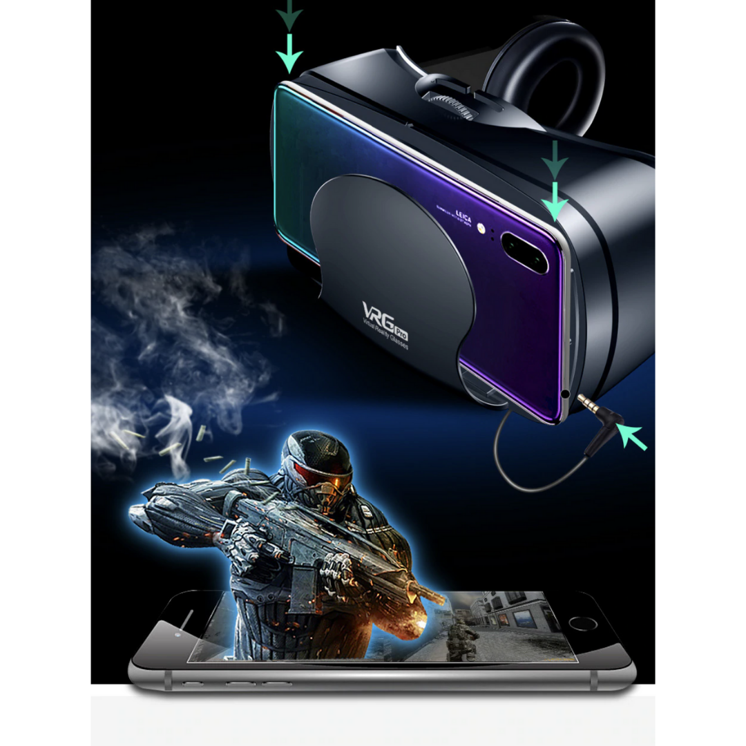 Emeja | VR-headset met geïntegreerde hoofdtelefoon voor iPhone Android