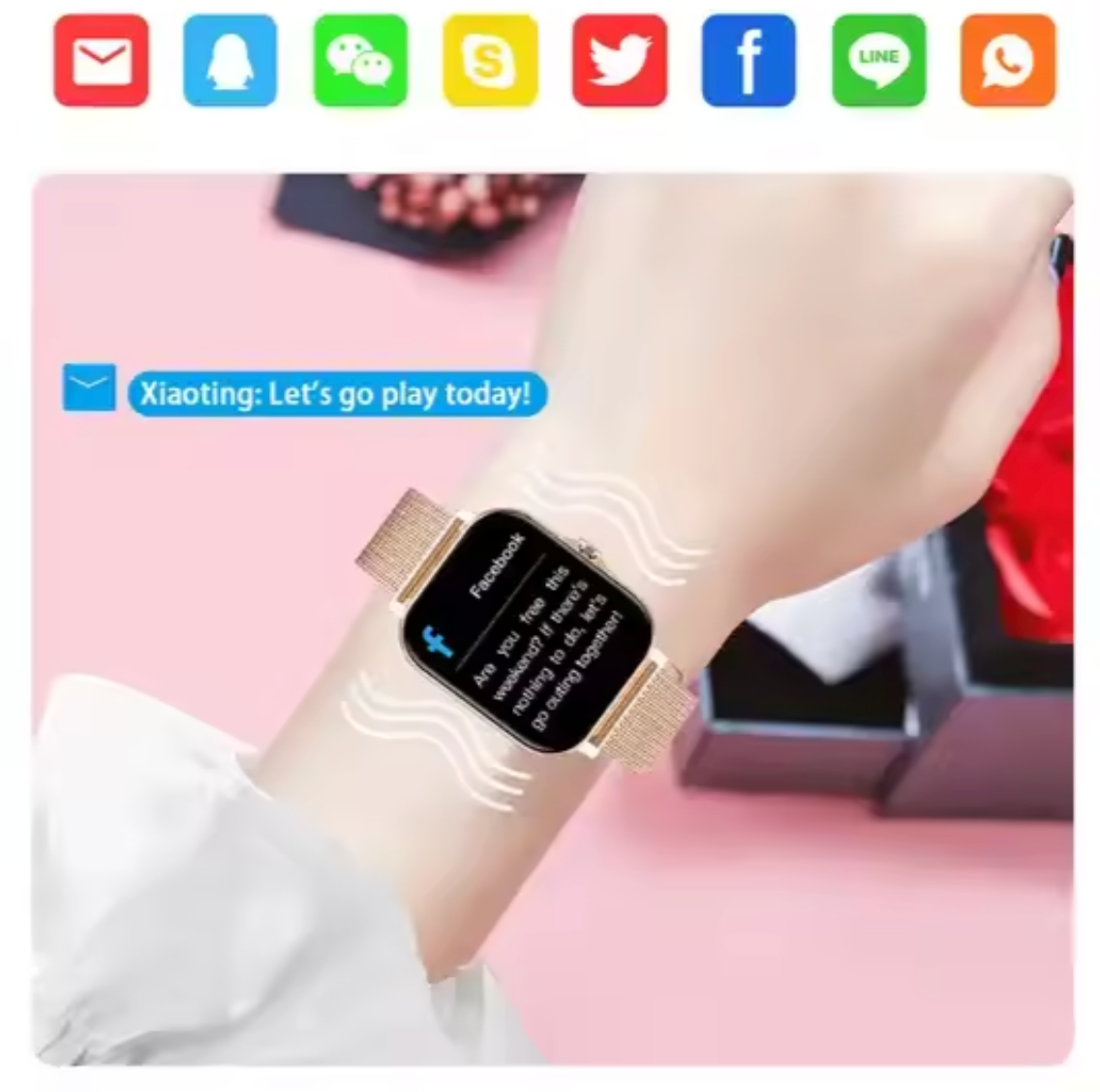 Emeja | Vrouwen Smartwatch met Gezondheidsmonitoring