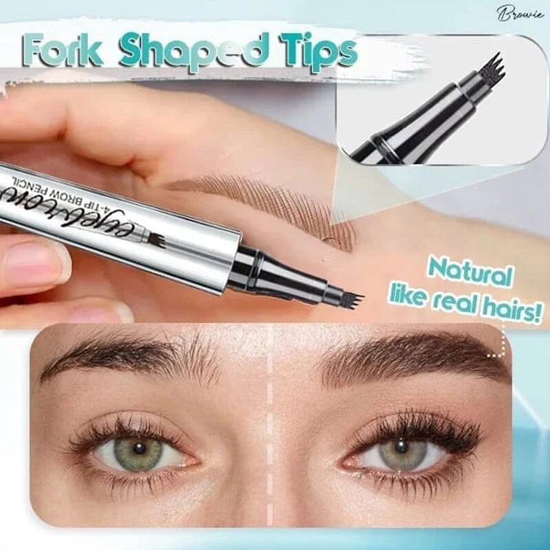 Emeja | Waterdichte 3D Microblading Oogbrowpotlood met 4 Vorkpunten