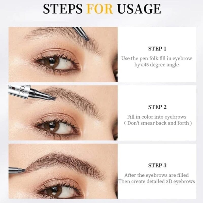 Emeja | Waterdichte 3D Microblading Oogbrowpotlood met 4 Vorkpunten