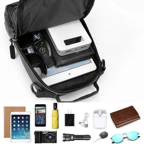 Emeja | Waterdichte Crossbody Sling Bag voor Mannen met USB-poort