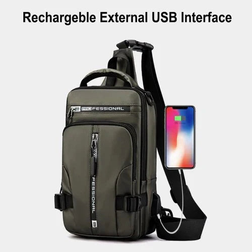 Emeja | Waterdichte Crossbody Sling Bag voor Mannen met USB-poort