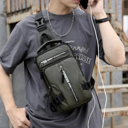 Emeja | Waterdichte Crossbody Sling Bag voor Mannen met USB-poort