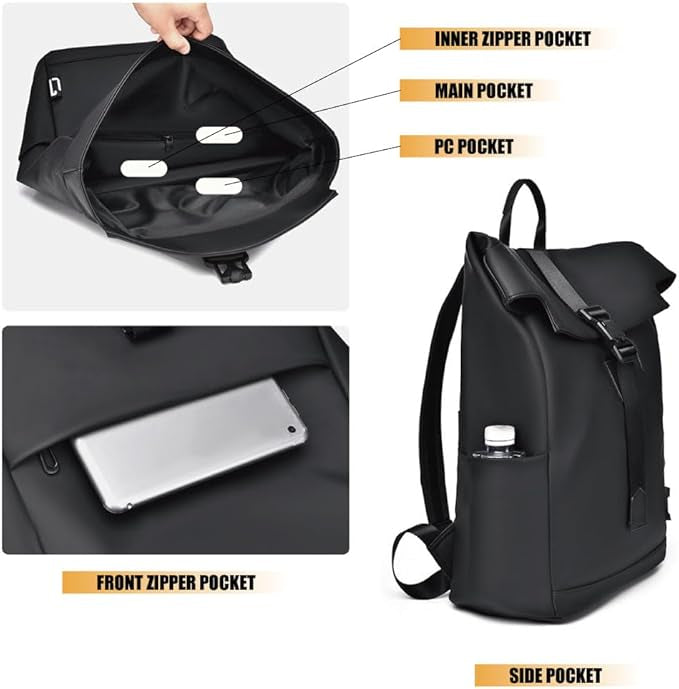 Emeja | Waterdichte Reis- en Pendelrugzak – USB, Lichtgewicht & Ruim