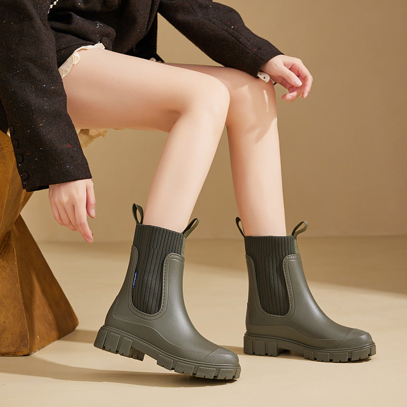 Emeja | Waterdichte Rubberlaarzen voor Vrouwen | Hoogteverhogende Platform & Slipvaste PVC