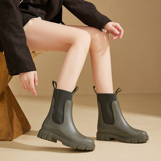 Emeja | Waterdichte Rubberlaarzen voor Vrouwen | Hoogteverhogende Platform & Slipvaste PVC