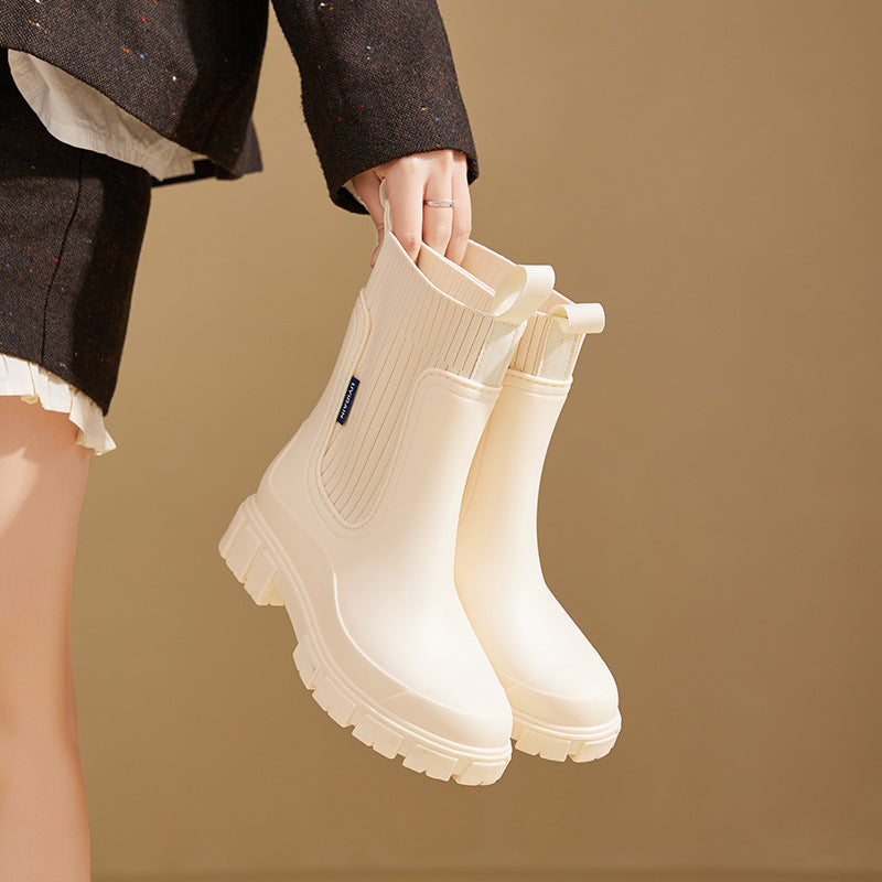Emeja | Waterdichte Rubberlaarzen voor Vrouwen | Hoogteverhogende Platform & Slipvaste PVC