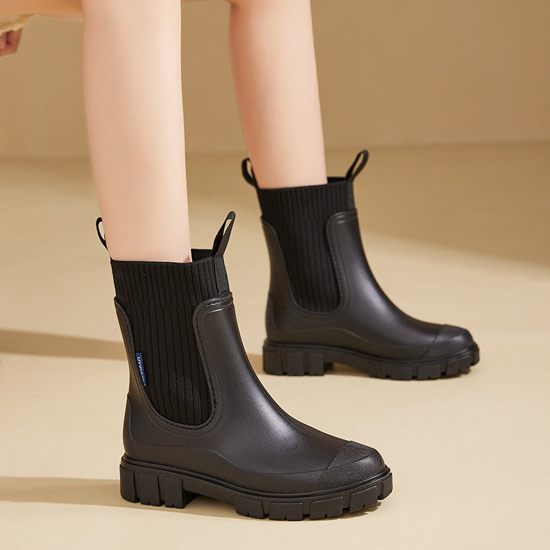Emeja | Waterdichte Rubberlaarzen voor Vrouwen | Hoogteverhogende Platform & Slipvaste PVC