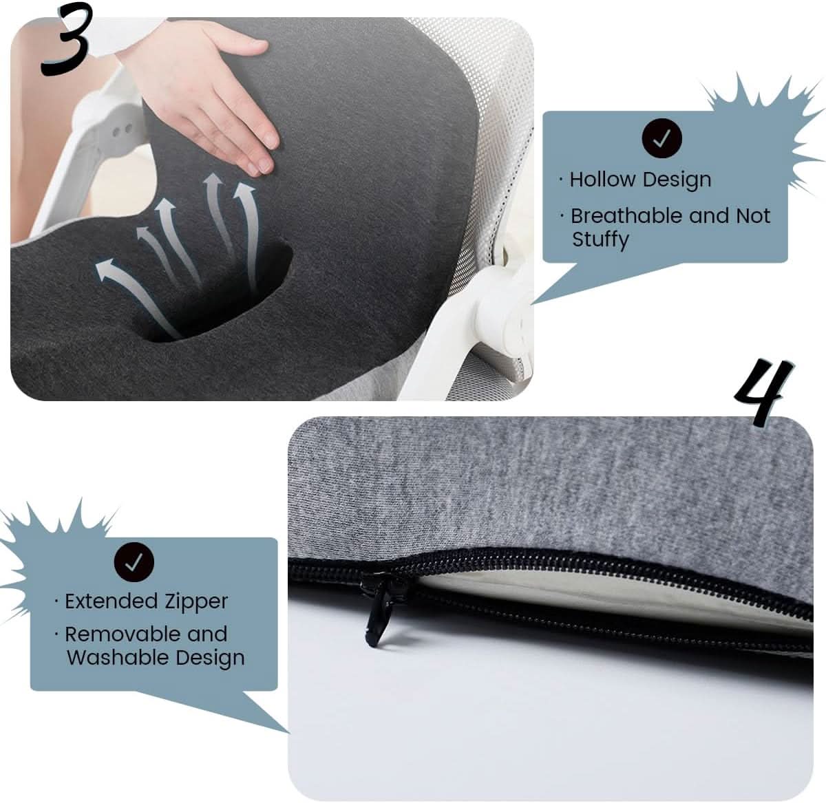 ERGOCOMFORT PAD – Premium Geheugenfoam Kussen voor Houding & Comfort