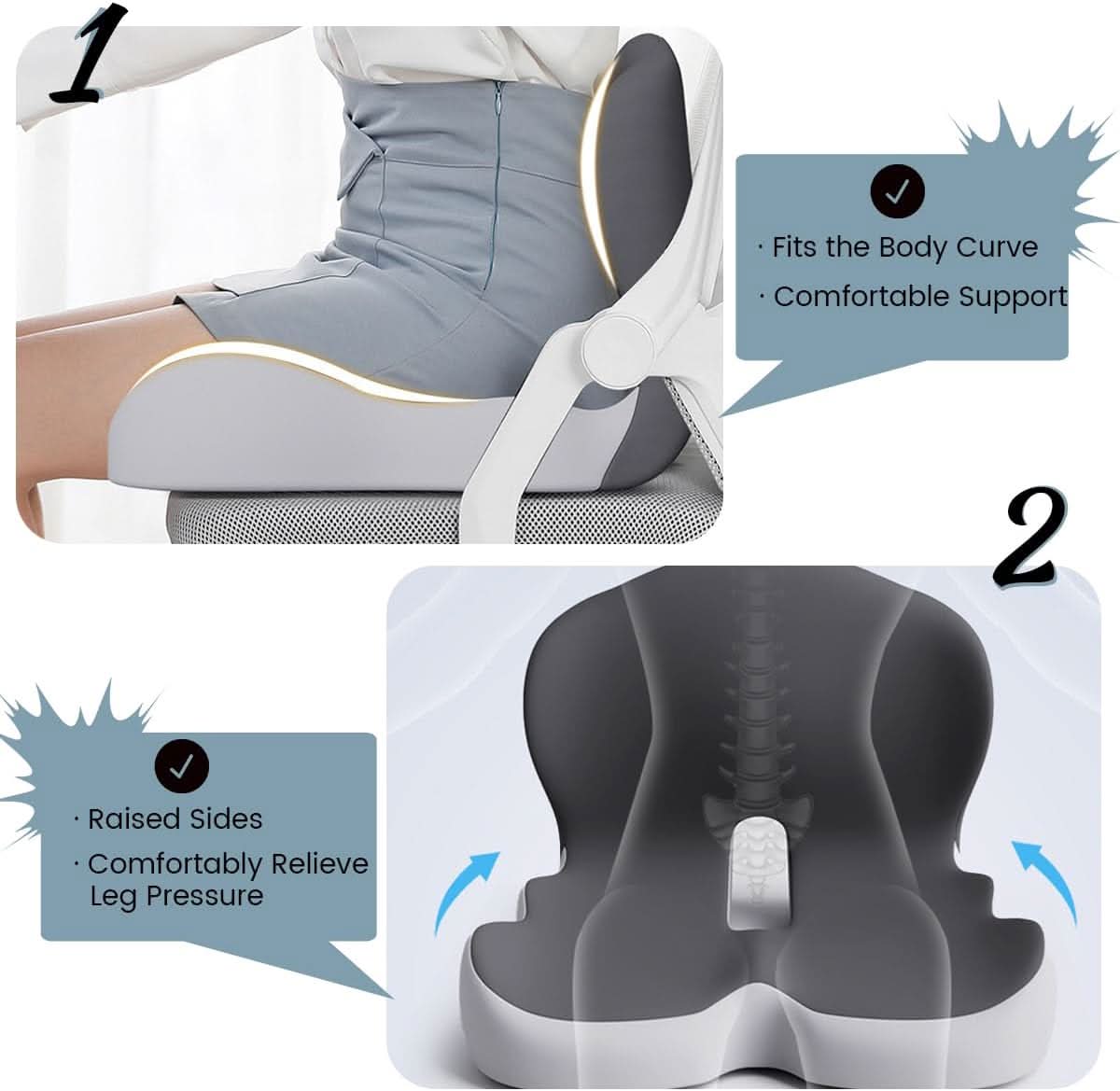 ERGOCOMFORT PAD – Premium Geheugenfoam Kussen voor Houding & Comfort