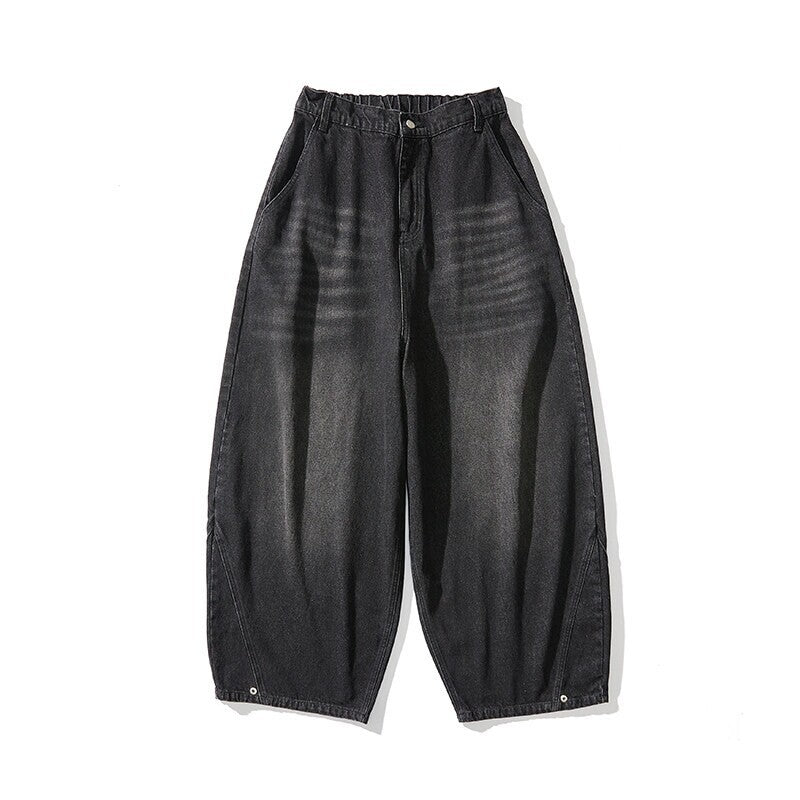Extra brede baggy jeans voor heren met diep kruis, ontspannen lage pasvorm en brede zoom