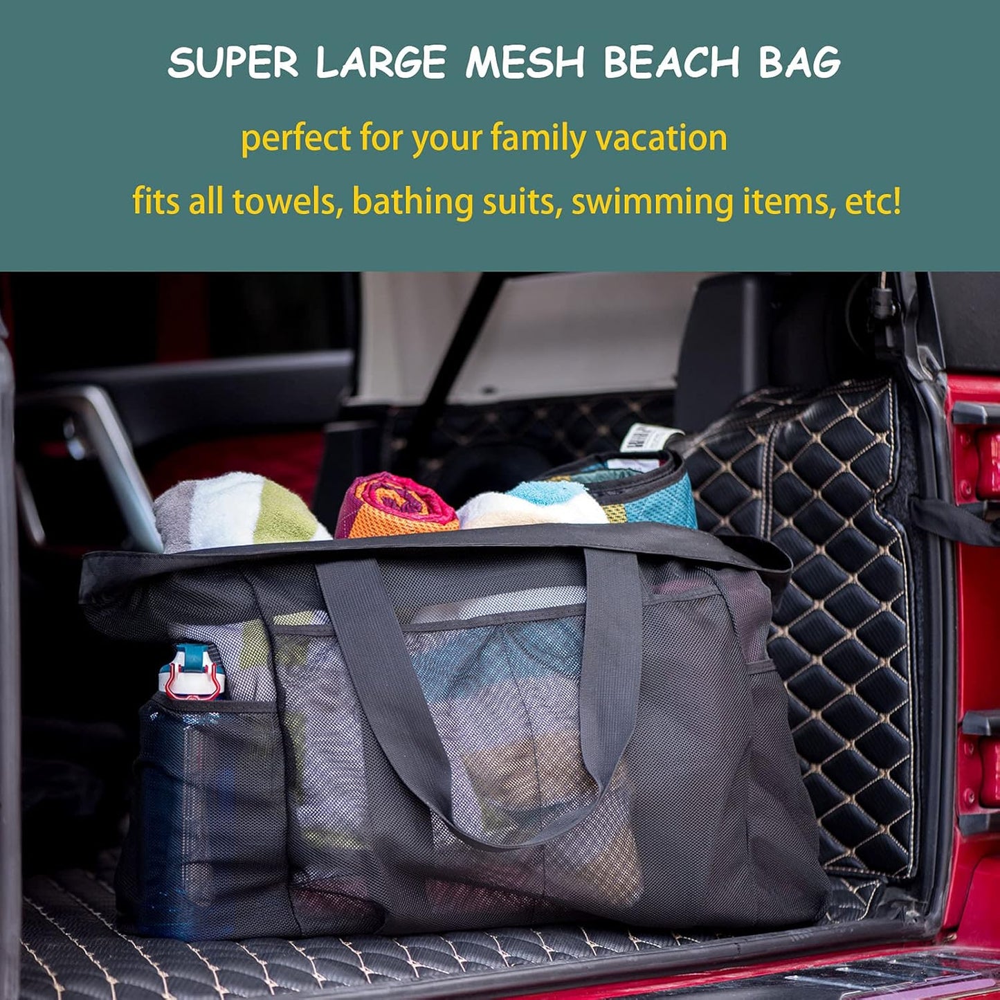 Extra-Grote Mesh Strandtas met Rits – Zandbestendige Draagtas