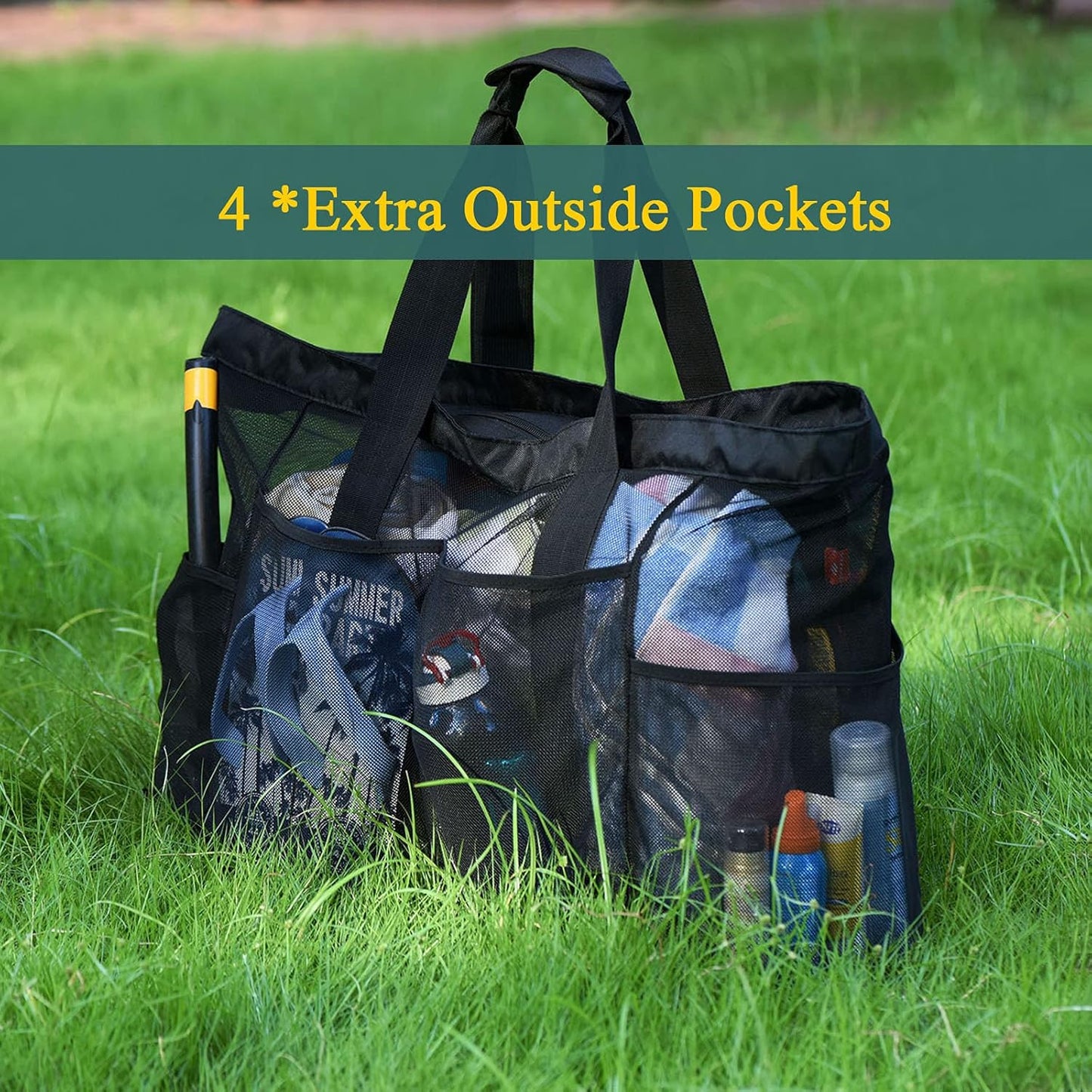 Extra-Grote Mesh Strandtas met Rits – Zandbestendige Draagtas