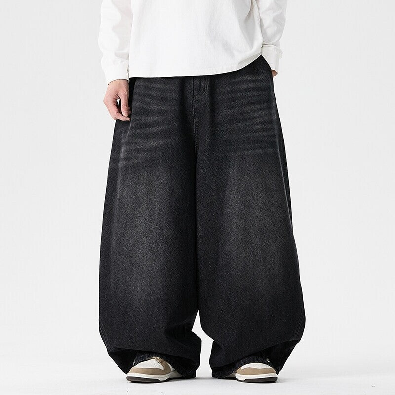 Extreem wijd vallende baggy herenjeans met laag kruis en ballonzoom