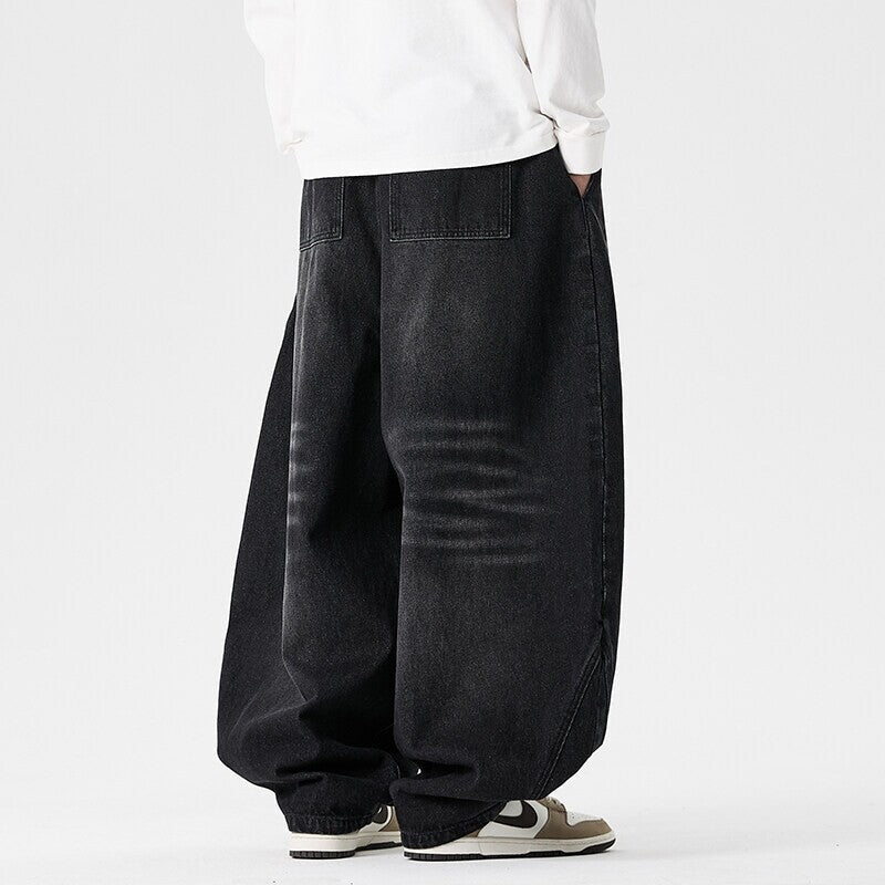 Extreem wijd vallende baggy herenjeans met laag kruis en ballonzoom