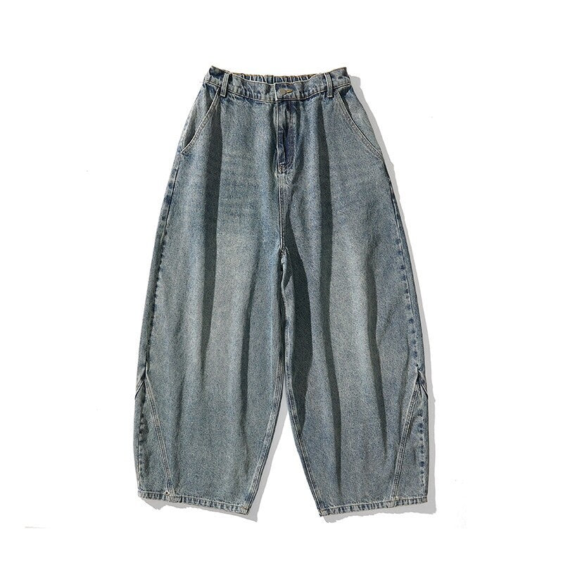 Extreem wijd vallende baggy herenjeans met laag kruis en ballonzoom