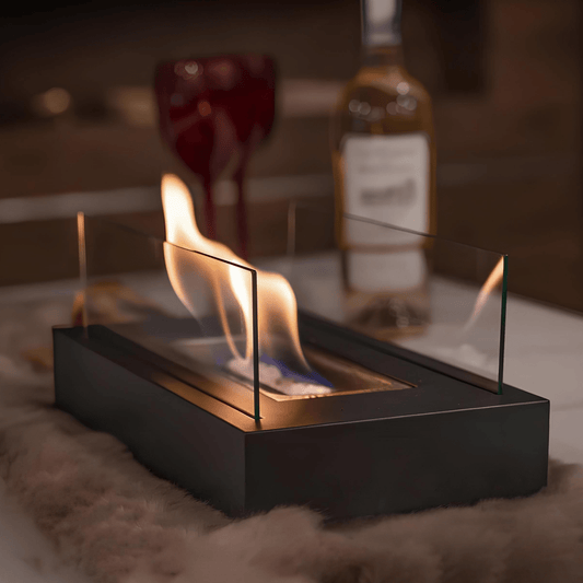 FLAMEGLOW – Draagbare Bio-ethanol Tafelhaard voor Stijlvolle Vlam Ambiance