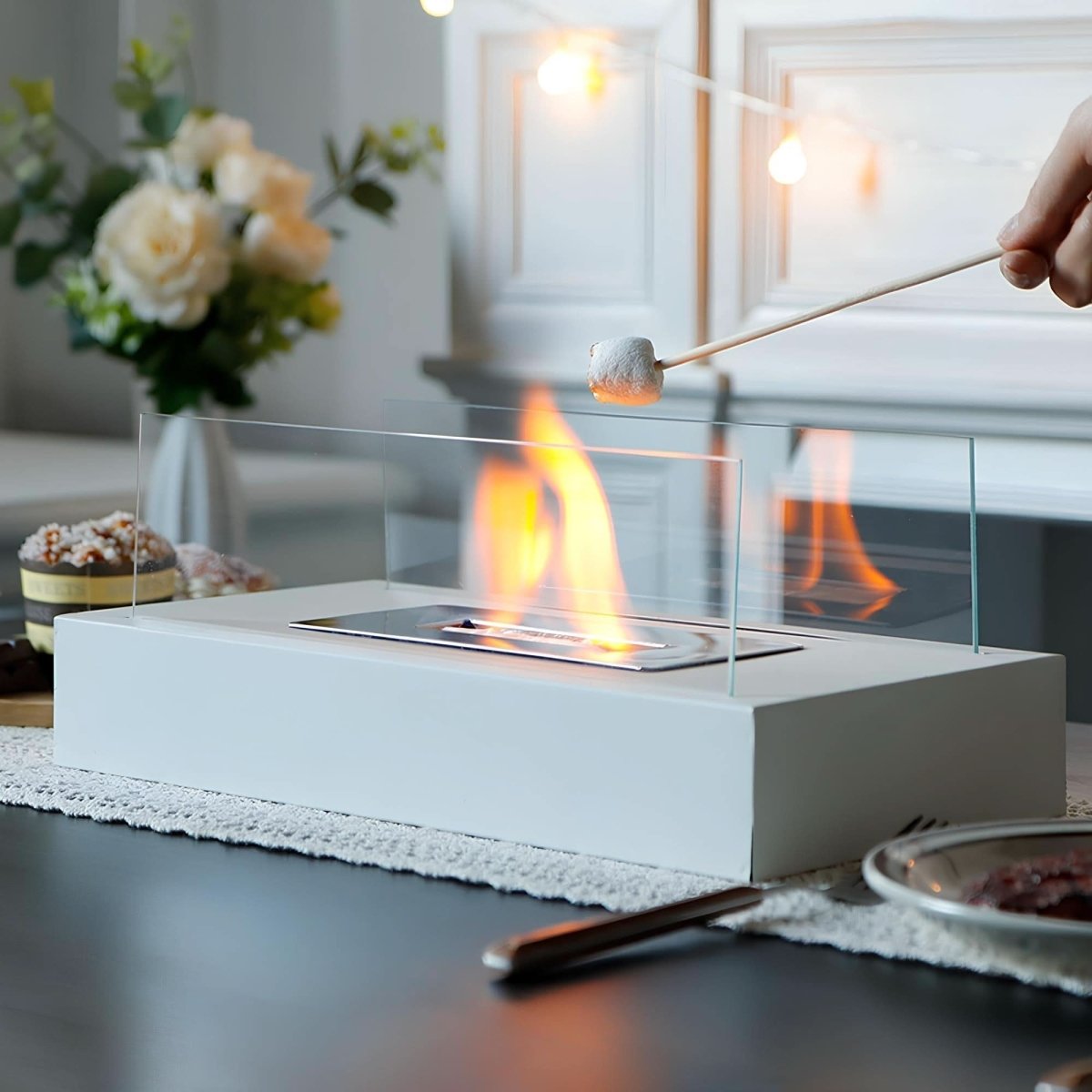 FLAMEGLOW – Draagbare Bio-ethanol Tafelhaard voor Stijlvolle Vlam Ambiance