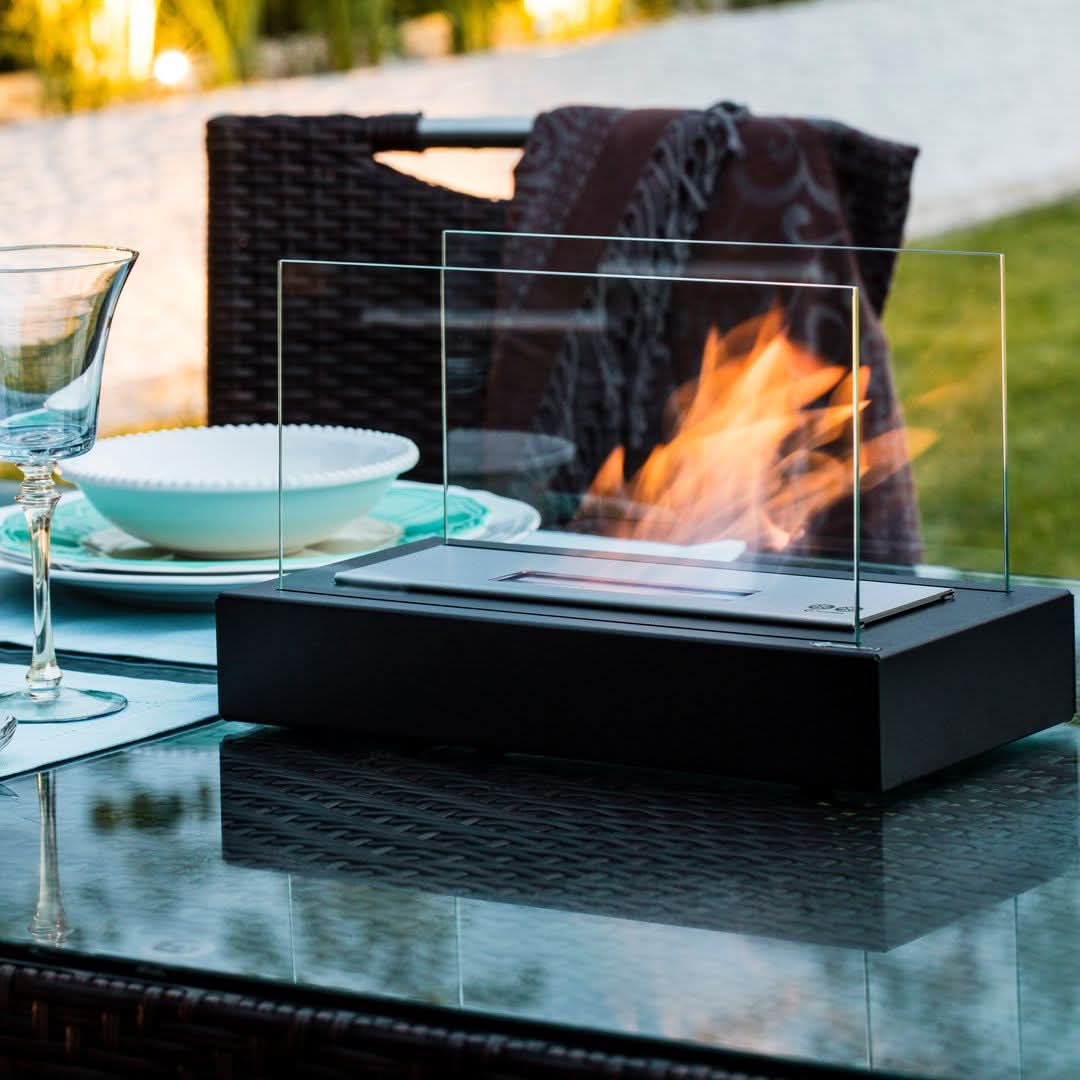 FLAMEGLOW – Draagbare Bio-ethanol Tafelhaard voor Stijlvolle Vlam Ambiance