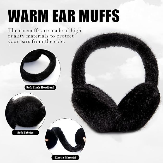 Fluffy Vouwbare Nepbont Winter Oorwarmers - FauxSnugs