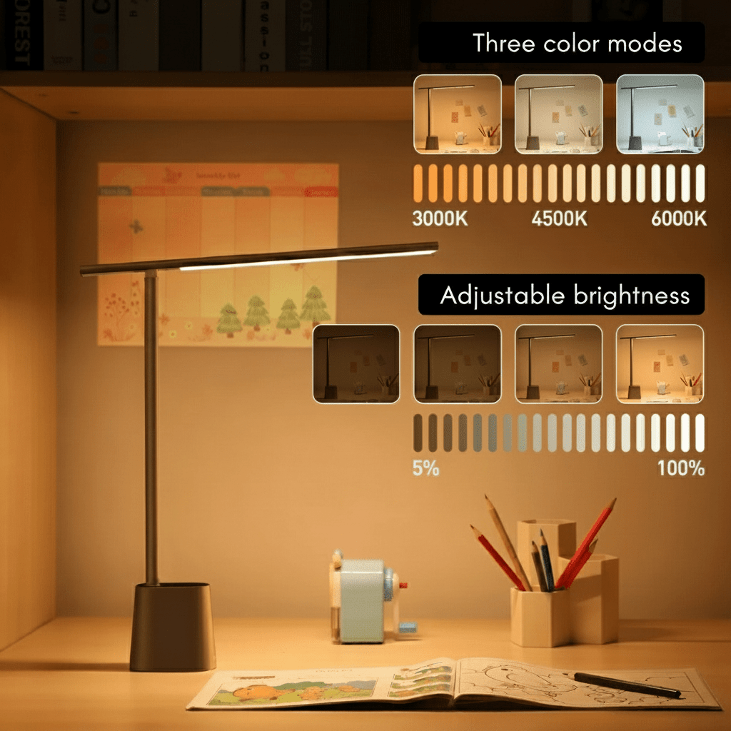 FOLDLITE – Intelligente, opvouwbare LED bureaulamp met batterij en dimfunctie