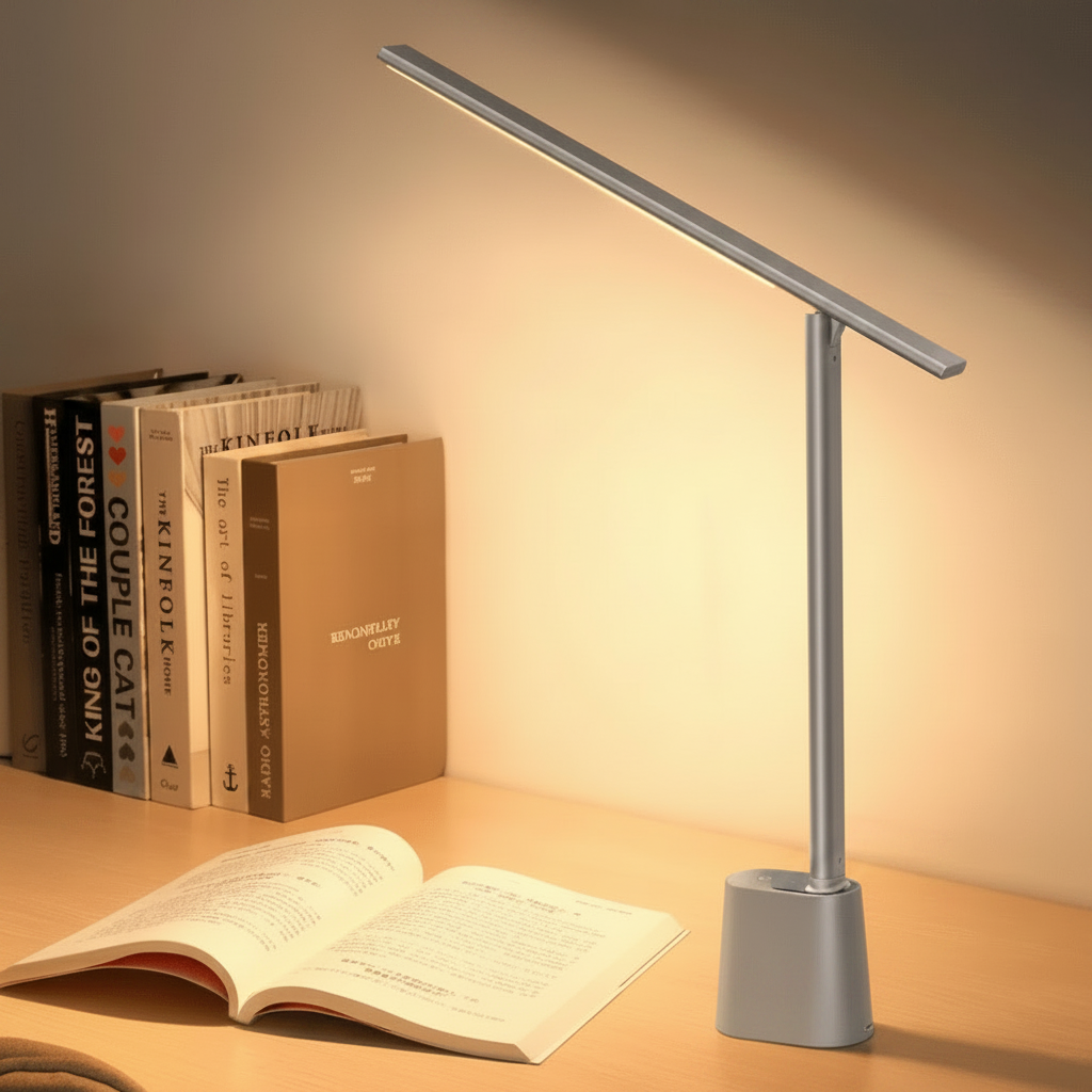 FOLDLITE – Intelligente, opvouwbare LED bureaulamp met batterij en dimfunctie