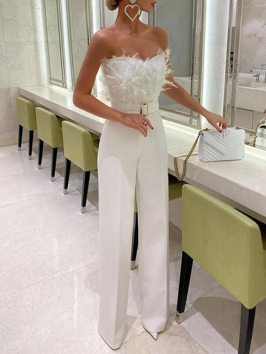 Frola - Elegante jumpsuit met buisvormige top